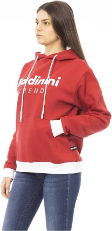 Baldinini Logo Hoodie met Lange Mouwen en Maxi Zak Rood Dames