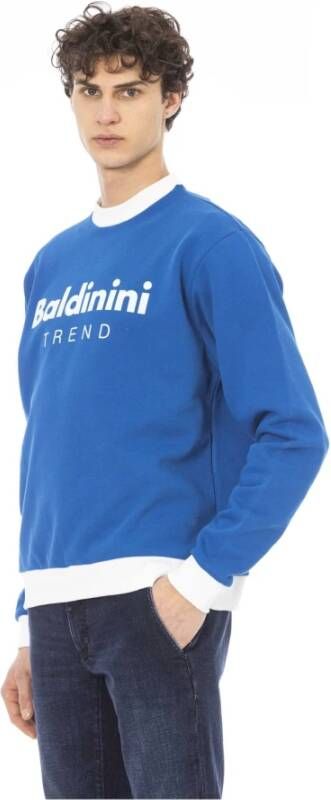 Baldinini Logo Sweatshirt Upgrade Casual Look Blauw Heren