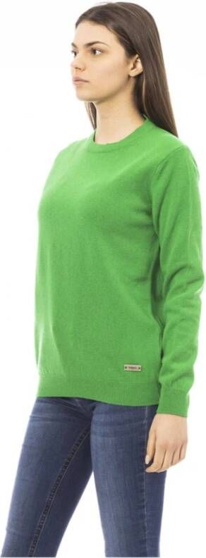 Baldinini Luxe Monogram Crewneck Sweater Groen Dames