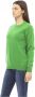Baldinini Groene wollen trui met ronde hals en metalen monogram Green Dames - Thumbnail 2