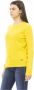 Baldinini Gele Wolle Trui met Ronde Hals en Metalen Monogram Yellow Dames - Thumbnail 2