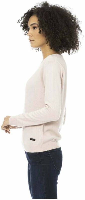 Baldinini Roze wollen trui lange mouwen ronde hals Roze Dames