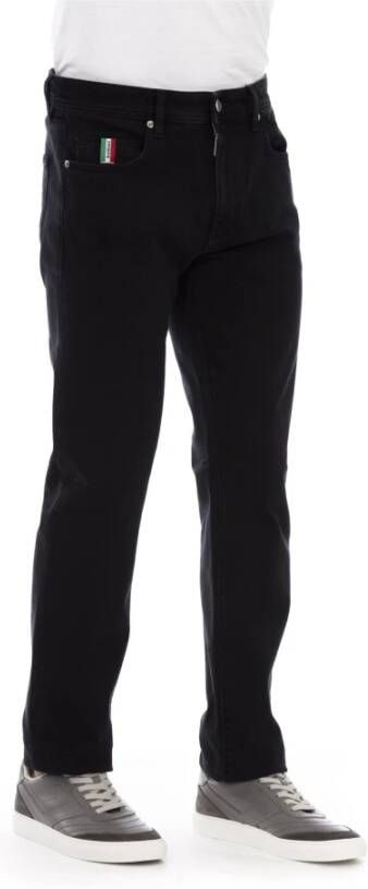 Baldinini Katoenen Broek Jeans Regular Fit Zwart Heren