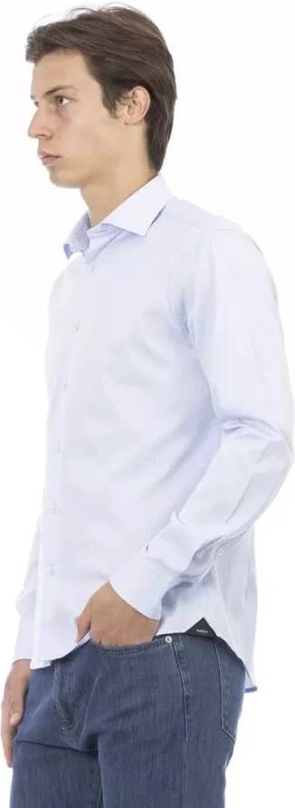 Baldinini Slim Fit Lichtblauw Katoenen Overhemd Blauw Heren