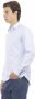 Baldinini Elegant Slim Fit Overhemd van Lichtblauw Katoen Blue Heren - Thumbnail 4