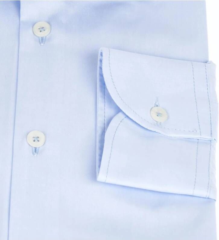 Baldinini Slim Fit Overhemd met Italiaanse Kraag Blauw Heren