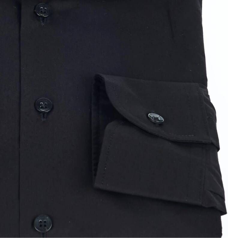 Baldinini Slim Fit Overhemd met Italiaanse Kraag Zwart Heren