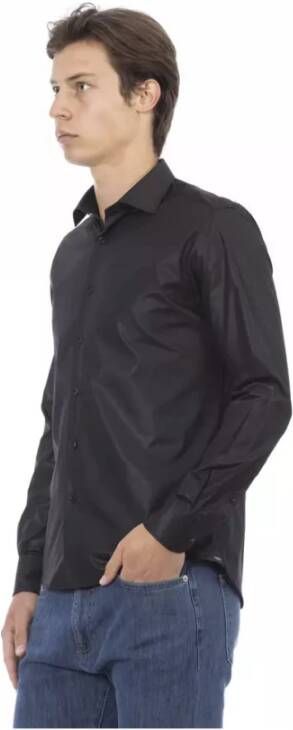 Baldinini Slim Fit Zwart Polyester Shirt Zwart Heren