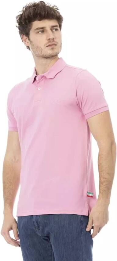 Baldinini Stijlvol Geborduurd Poloshirt voor Heren Roze Heren