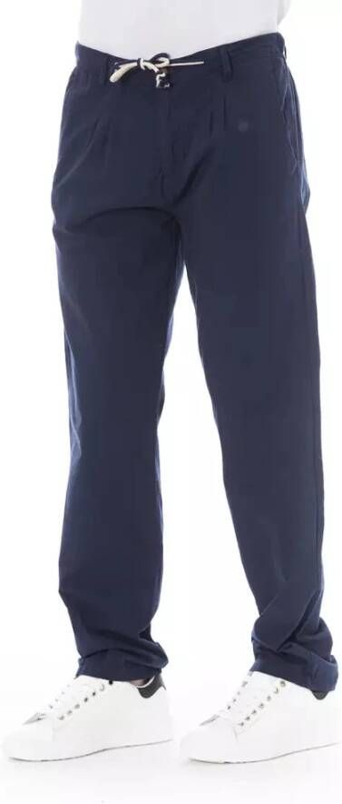 Baldinini Stijlvolle Slim-Fit Trekkoord Chino Broek Blauw Heren