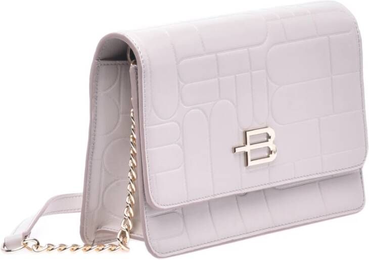 Baldinini Taupe leather wallet with crossbody strap Beige Dames