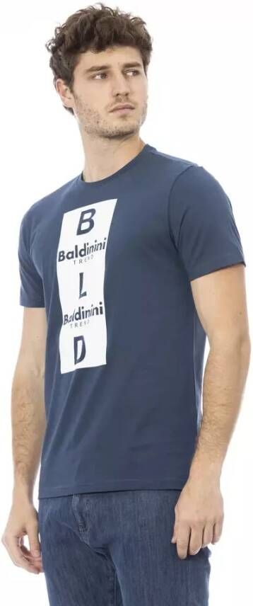 Baldinini Trendy Blauw Katoenen T-Shirt Blauw Heren