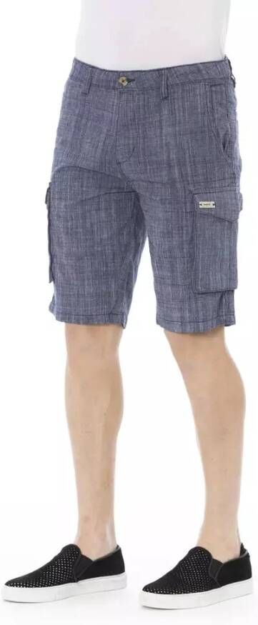 Baldinini Trendy Blauwe Katoenen Shorts Blauw Heren