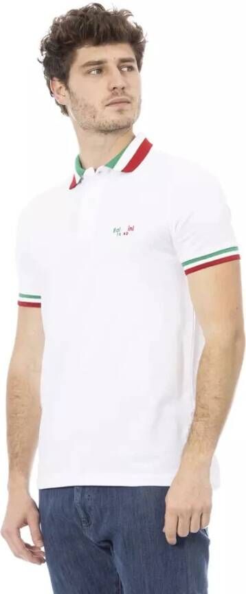 Baldinini Trendy Wit Katoenen Polo Shirt Wit Heren