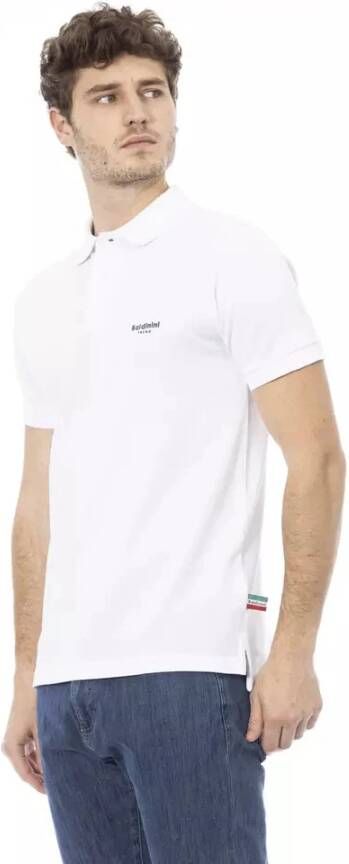 Baldinini Trendy Wit Katoenen Polo Shirt Wit Heren