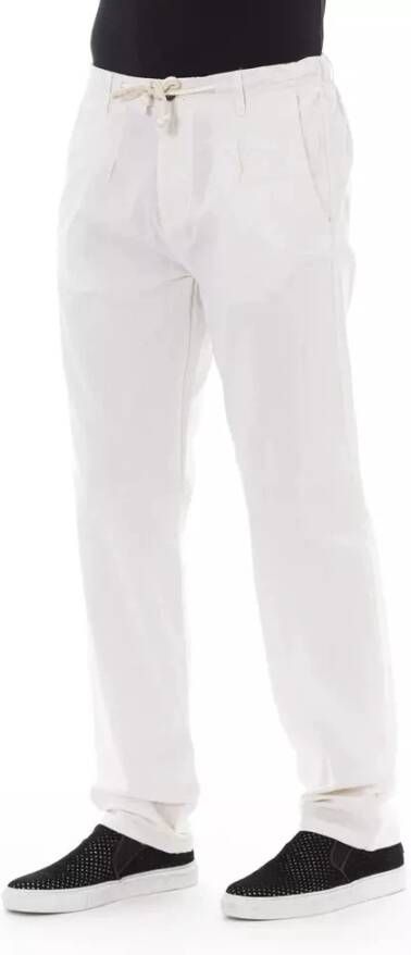 Baldinini Trendy Witte Katoenen Jeans Pant Wit Heren