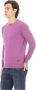 Baldinini Paarse Wol Crewneck Sweater met Metalen Monogram Purple Heren - Thumbnail 2