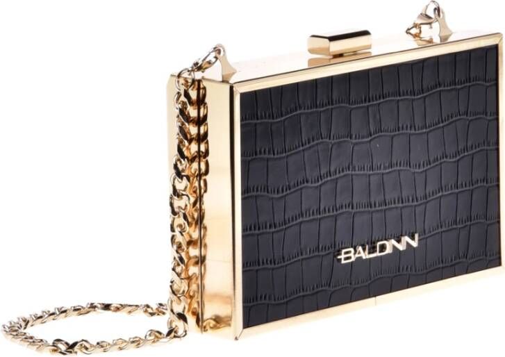 Baldinini Zwarte kalfsleren schoudertas Black Dames