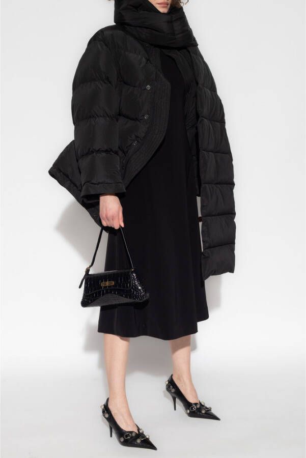 Balenciaga Zwarte Midi Jurk met Ritssluiting Zwart Dames