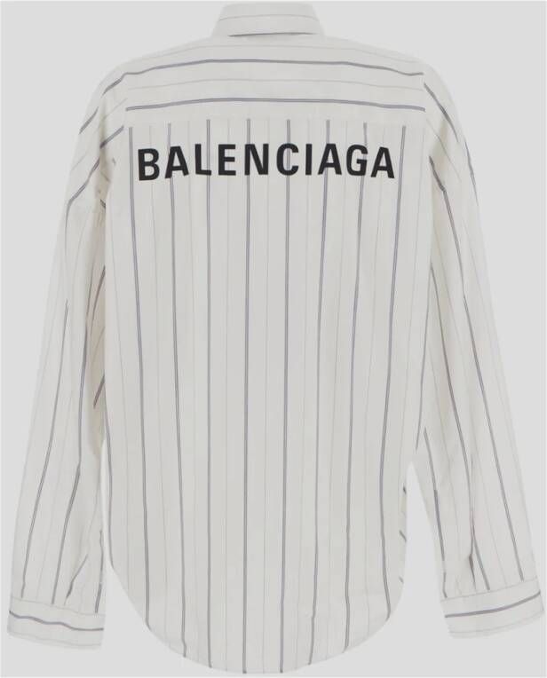 Balenciaga Gestreept Overhemd Klassieke Stijl Wit Dames
