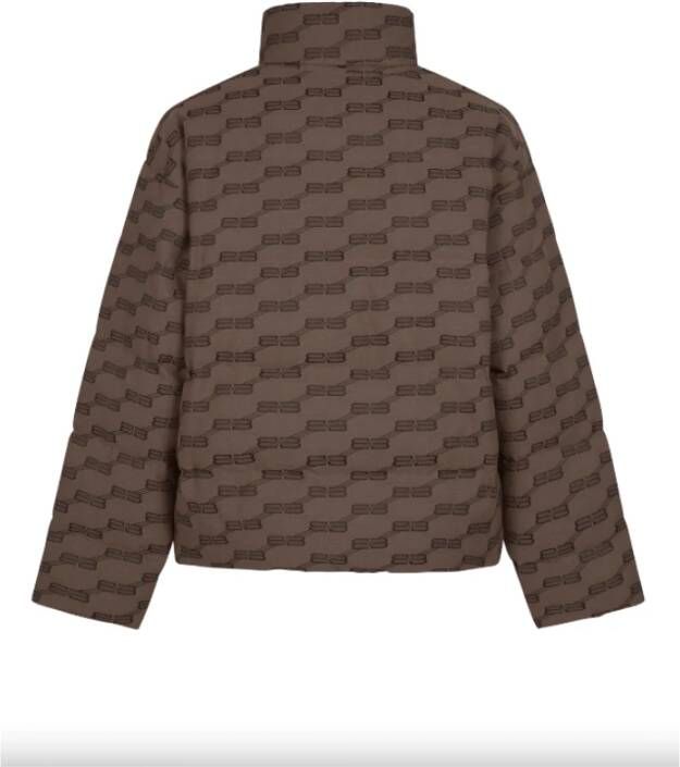 Balenciaga Monogram Gewatteerde Jas Bruin Heren