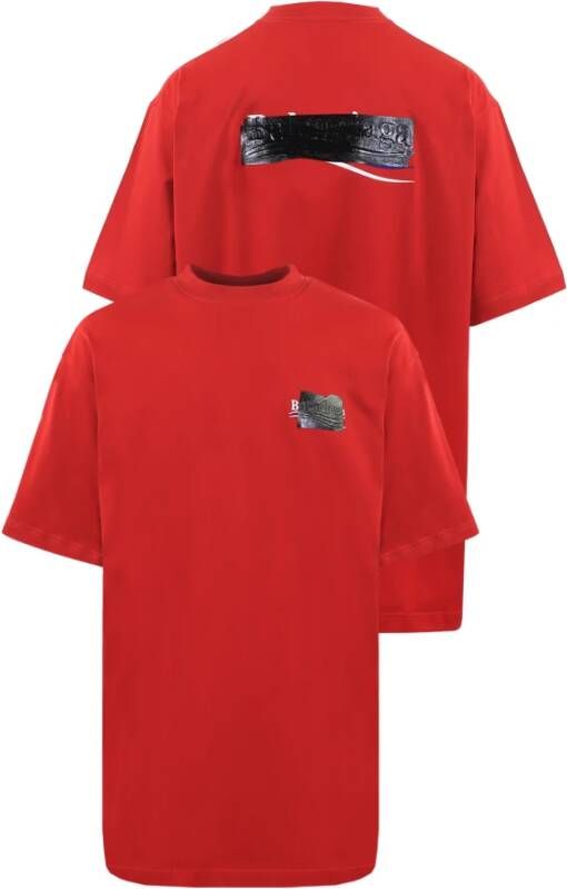 Balenciaga Heren XS Grote Pasvorm T-Shirt Rood Heren