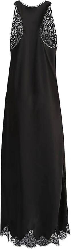 Balenciaga Elegante Satijnen Maxi Jurk Zwart Dames
