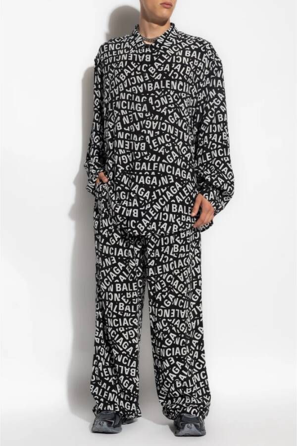 Balenciaga Shirt met logo Zwart Heren