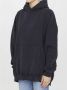 Balenciaga Zwarte Loopback Hoodie met Zilveren Achterlogo Gray Dames - Thumbnail 1