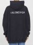 Balenciaga Zwarte Loopback Hoodie met Zilveren Achterlogo Gray Dames - Thumbnail 3