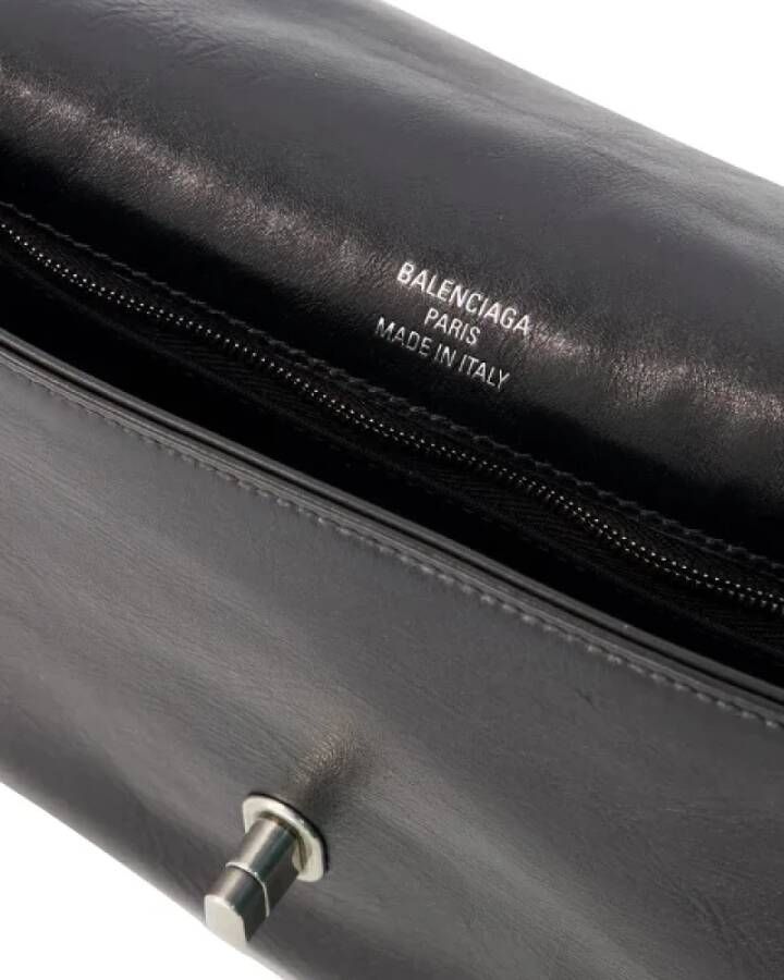 Balenciaga Zwarte leren handtas met verstelbare riem Black Dames