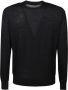 Ballantyne Basolan Plain Roundeck Sweater W2P000 16W02 Zwart Heren - Thumbnail 2