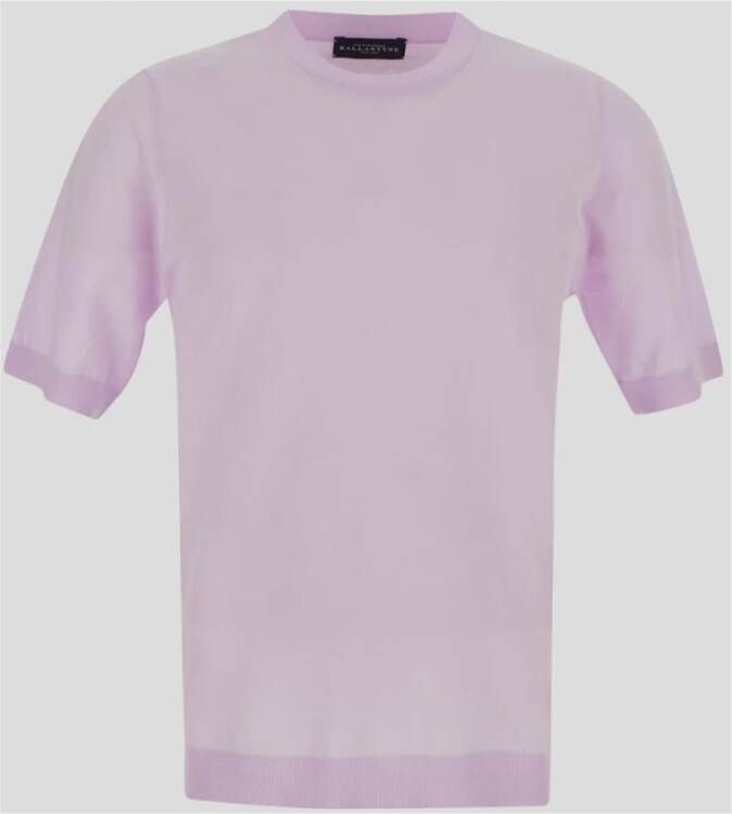 Ballantyne Knit Crew Neck T-Shirt Roze Heren