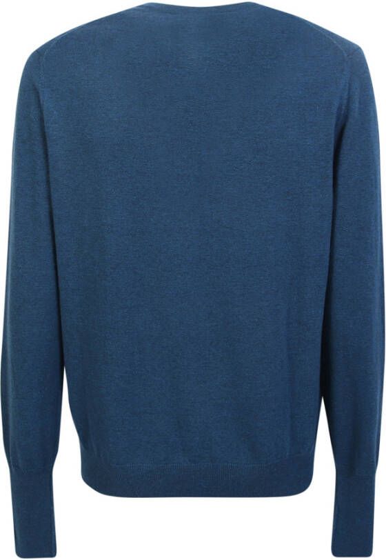 Ballantyne V-neck cashmere pullover van Blauw Heren