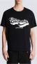 Balmain Zwarte biologisch katoenen T-shirt met jaren '70 logo print Black Heren - Thumbnail 3
