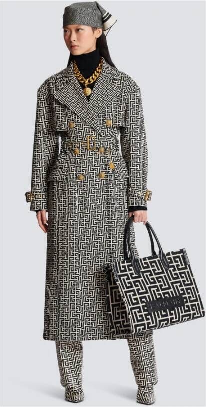 Balmain Schoudertas met monogram jacquard Zwart - Foto 5