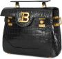 Balmain B-Buzz 23 bag in crocodile-print leather Zwart Dames - Thumbnail 3