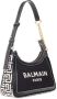 Balmain B-Army monogrammed canvas and smooth leather handbag Zwart Dames - Thumbnail 4