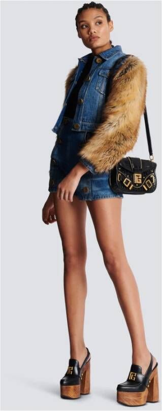Balmain Schoudertas met logoplakkaat Zwart - Foto 4