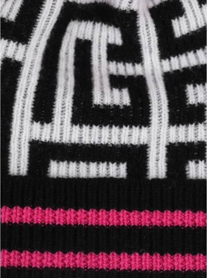 Balmain Wool hat with large monogram Zwart Dames