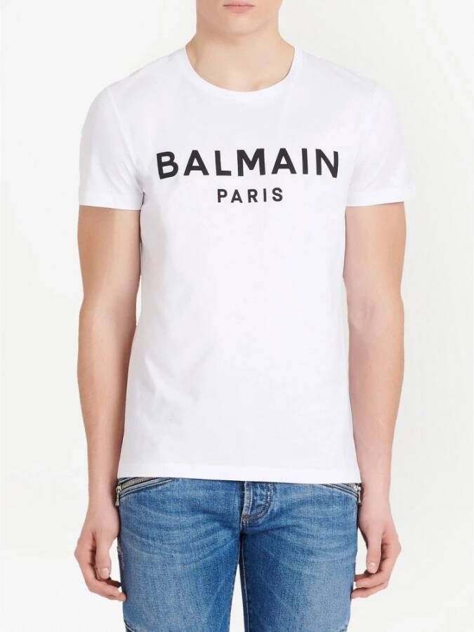 Balmain Bedrukt Logo T-Shirt White Heren