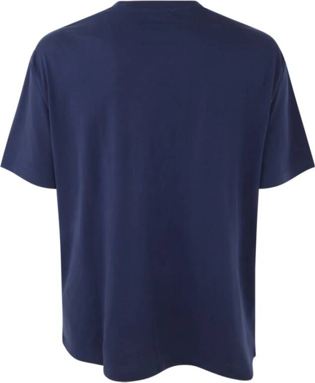 Balmain Bedrukt T-Shirt met Rechte Pasvorm Blue Heren