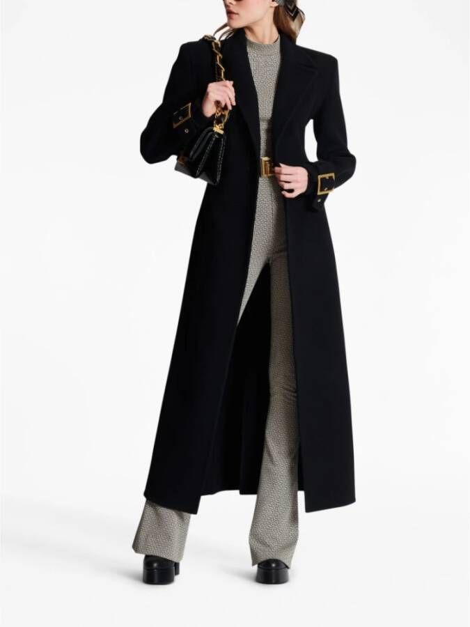Balmain Belted Coats Zwart Dames