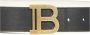 Balmain Zwarte B-Belt van glad kalfsleer met gouden monogramgesp Zwart Dames - Thumbnail 8