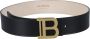 Balmain Zwarte B-Belt van glad kalfsleer met gouden monogramgesp Zwart Dames - Thumbnail 3