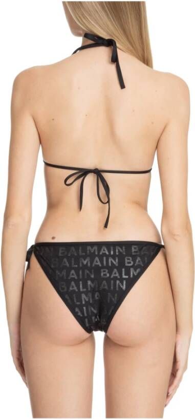Balmain Iconische Logo Vetersluiting Bikini Zwart Dames