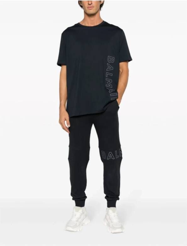 Balmain Blauwe T-shirts en Polos met XL Ingedrukt Logo Blauw Heren