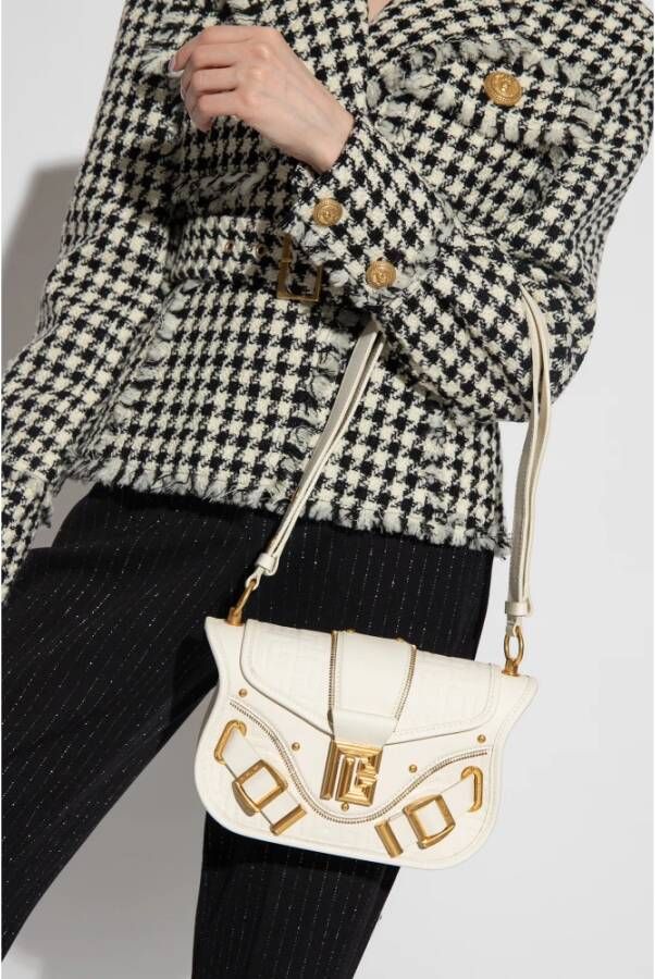 Balmain Schoudertas met logoplakkaat Beige - Foto 6