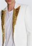Balmain Blazer embroidered with gold feathers White Heren - Thumbnail 3