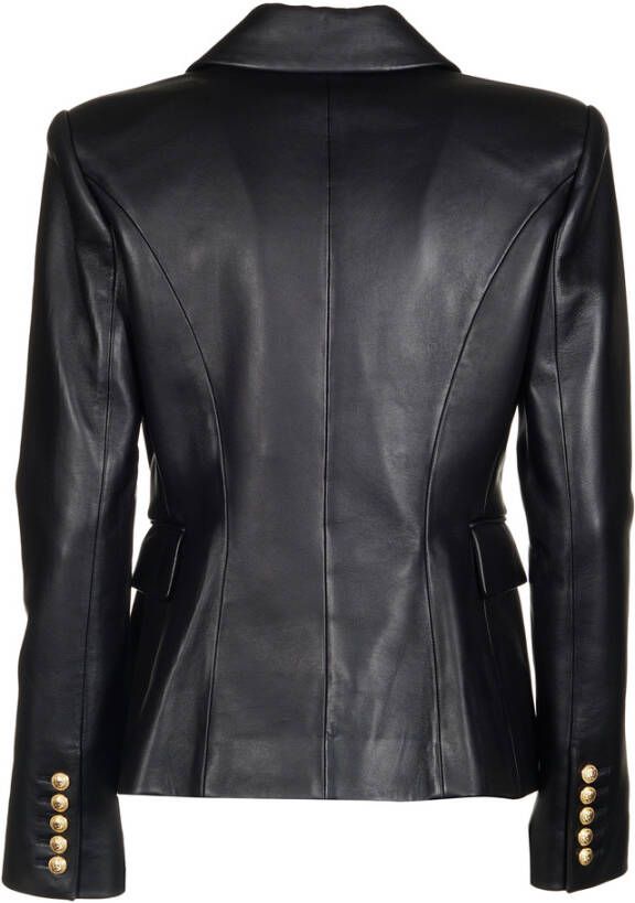 Balmain Leren blazer Zwart - Foto 6